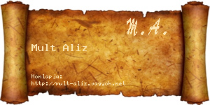 Mult Aliz névjegykártya